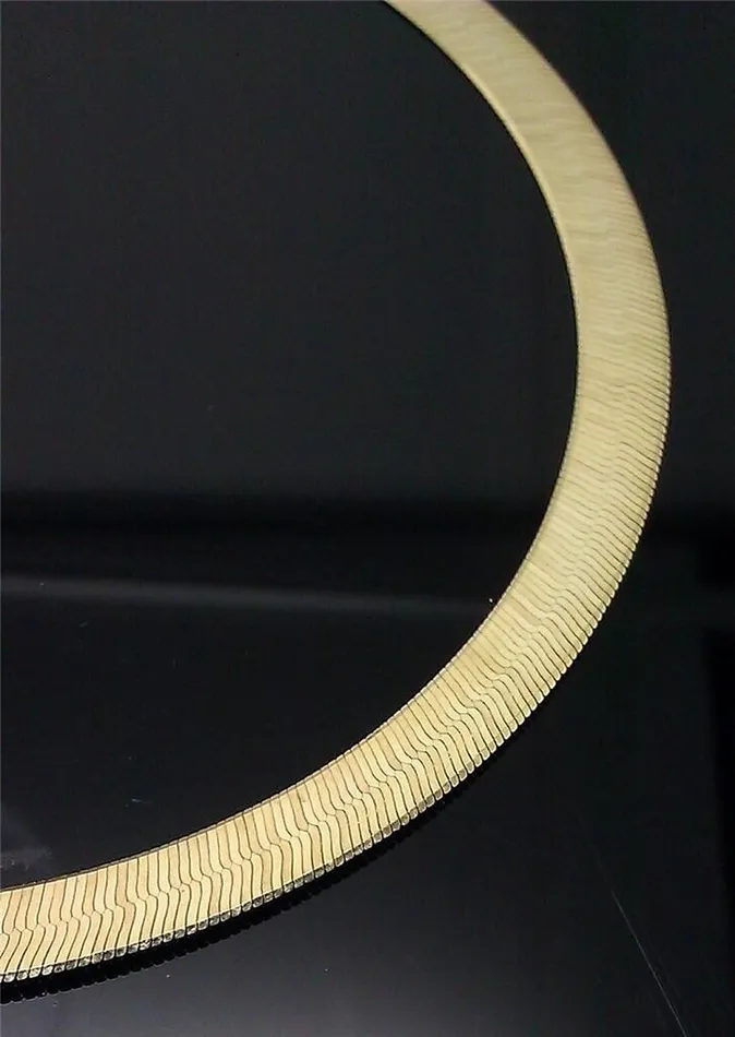 Real 10k Yellow Gold Herringbone Necklace 12 mm Thick 20 inch Men Women Gold and Diamond Necklaces
