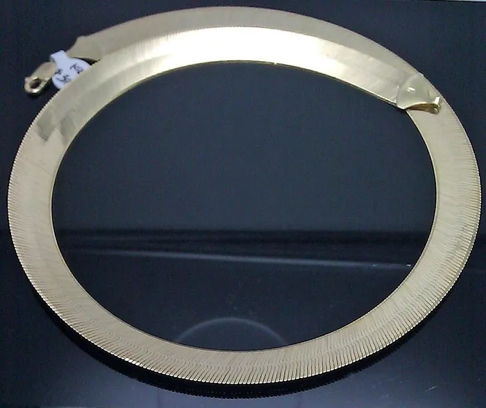 Real 10k Yellow Gold Herringbone Necklace 12 mm Thick 20 inch Men Women Gold and Diamond Necklaces