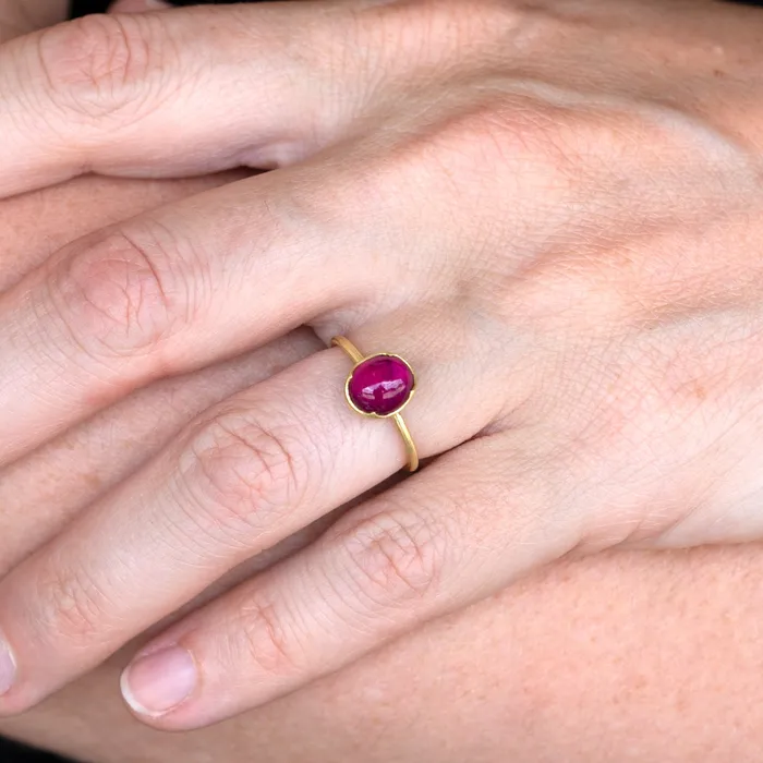 Rings Gabriella Kiss Oval Rubellite Cabochon Ring Rings Gabriella Kiss Oval Rubellite Cabochon Ring