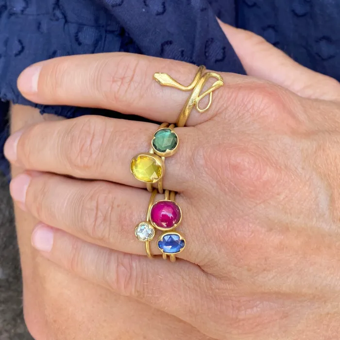 Rings Gabriella Kiss Oval Rubellite Cabochon Ring Rings Gabriella Kiss Oval Rubellite Cabochon Ring