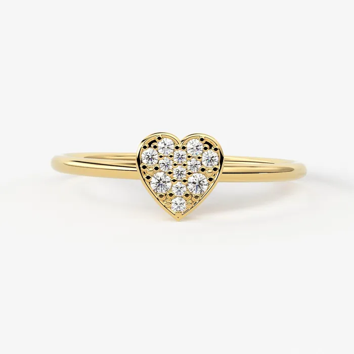 Rings Jalvi Co Heart Diamond Band in 14k Solid Gold Heart Gold Diamond Ring Gold Band White Diamond Ring Milgrain Diamond Wedding Band Rings Jalvi Co Heart Diamond Band in 14k Solid Gold Heart Gold Diamond Ring Gold Band White Diamond Ring Milgrain Diamond Wedding Band