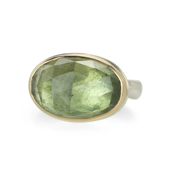 Rings Jamie Joseph Rose Cut Light Green Tourmaline Ring