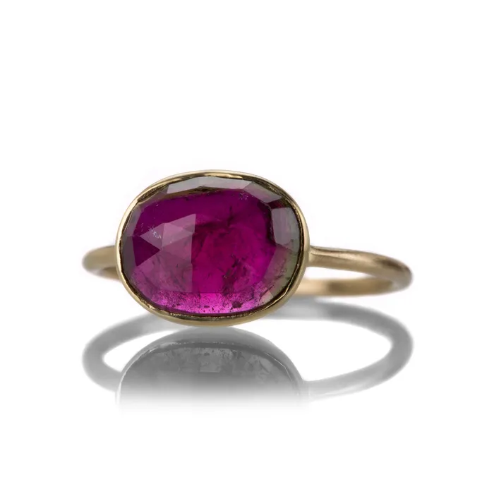 Rings Margaret Solow Oval Red Tourmaline Ring