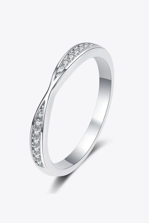 Rings Trendsi Moissanite RhodiumPlated Ring