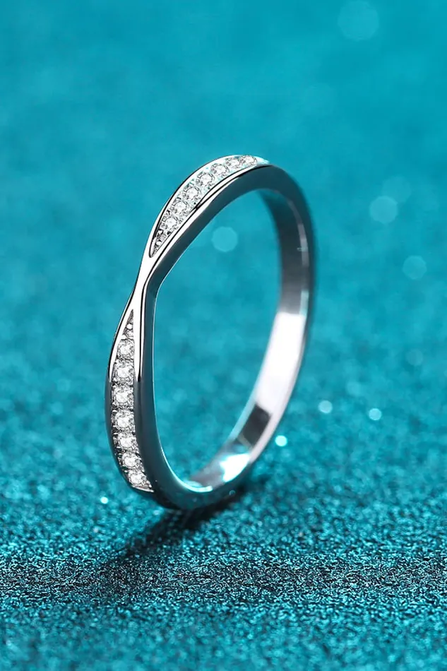 Rings Trendsi Moissanite RhodiumPlated Ring