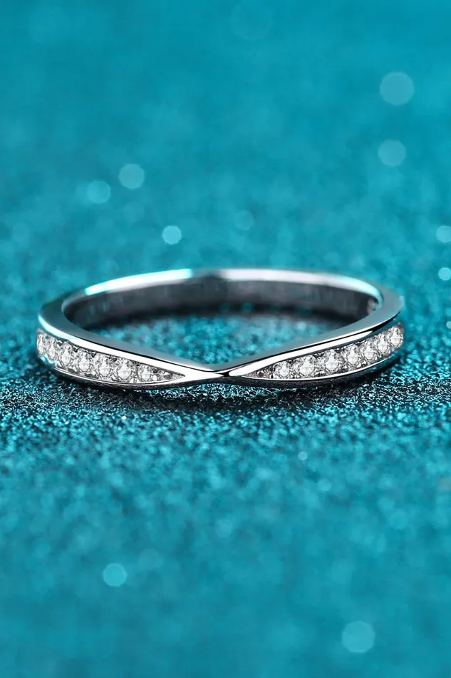 Rings Trendsi Moissanite RhodiumPlated Ring