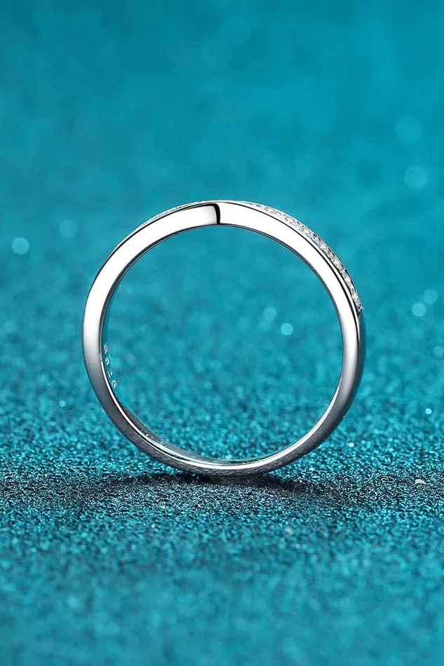 Rings Trendsi Moissanite RhodiumPlated Ring