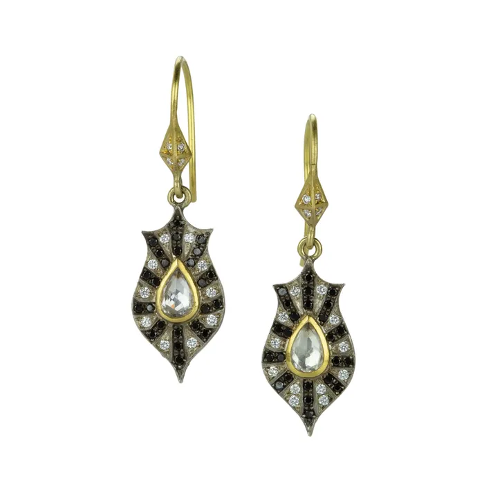 Sapphire and Diamond New Pharaoh Earrings Annie Fensterstock Earrings