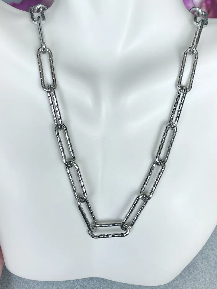Silver Paperclip Necklace Sophiareneboutiquecom Necklaces