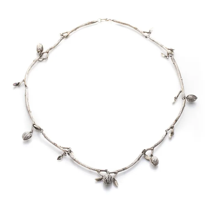 Silver Walnut Branch Necklace Gabriella Kiss Necklaces