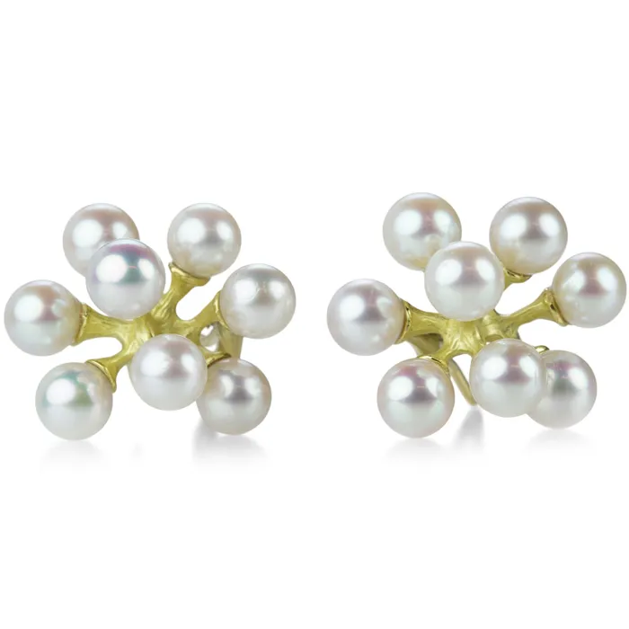 Small Jacks Earrings with Akoya Pearls John Iversen Earrings