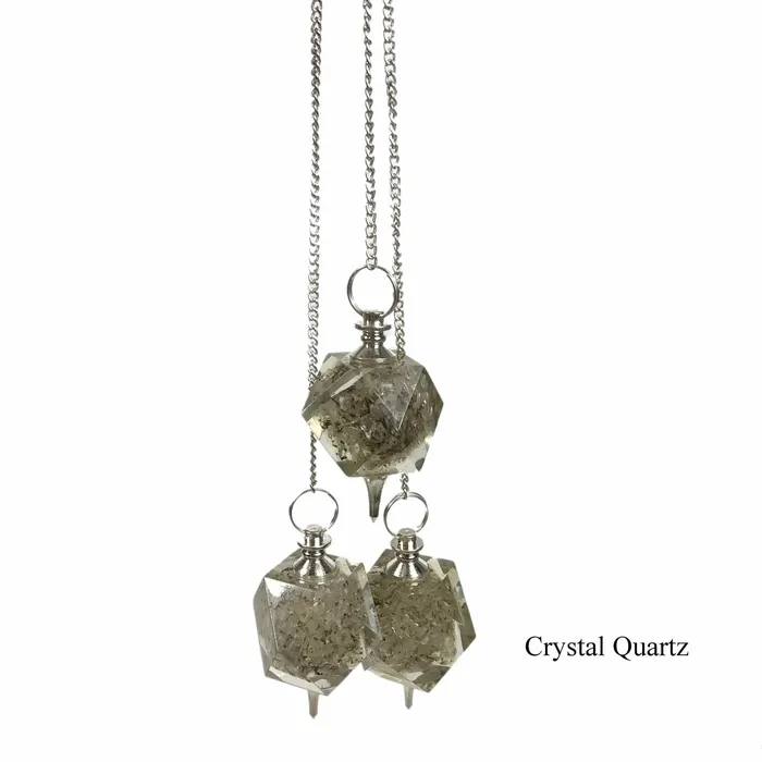 Sophiareneboutiquecom Pendulum with GoldSilver Toned Chain and Bail Cuboctohedron Shaped Pendulum Necklaces
