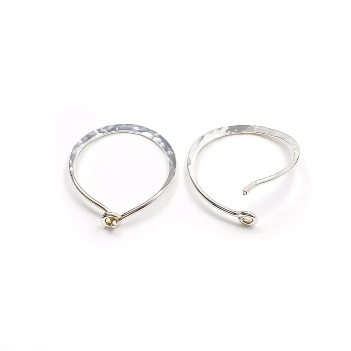 15mm Hammered Hoop Earrings Sterling Silver Hoops By Hand Earrings