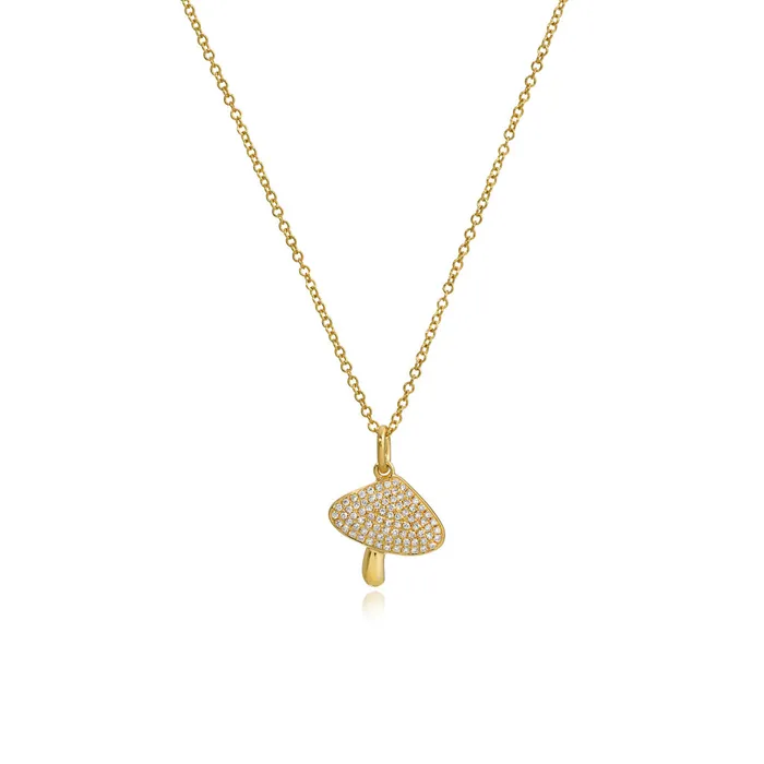 Alev Jewelry Necklaces Small Pave Mushroom Necklace