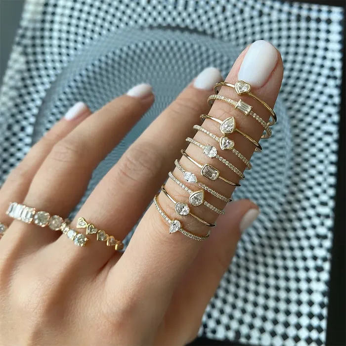 Alev Jewelry Rings Petite Solitaire Diamond Ring
