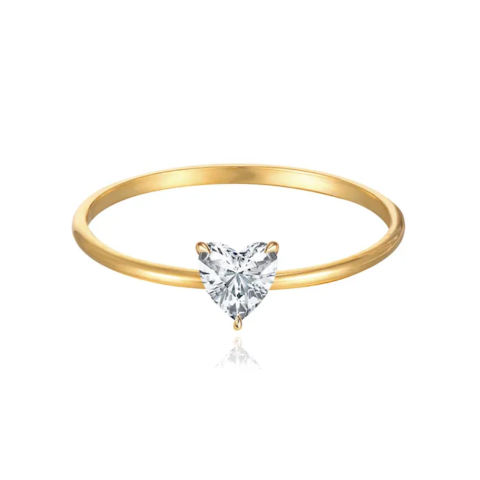 Alev Jewelry Rings Petite Solitaire Diamond Ring