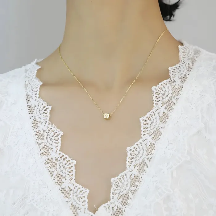 Ashley Jewels Name Square Letter Pendant Necklace Necklaces