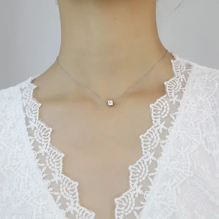 Ashley Jewels Name Square Letter Pendant Necklace Necklaces