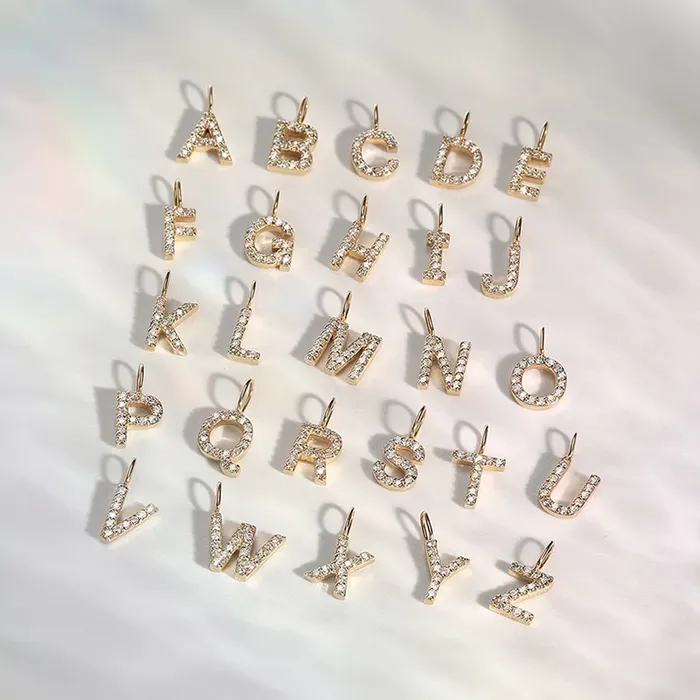 Aurelie Gi Charm Necklaces S Diamond Initial Charm