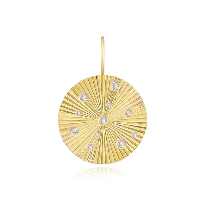 Charm Necklaces Alev Jewelry Scattered Fluted Round Charm
