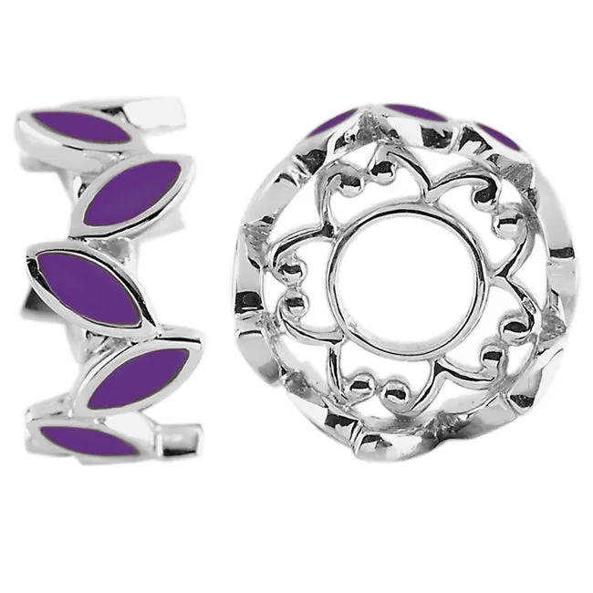 Charm Necklaces Storywheels Storywheels Purple Leaves Charm Wheel344519