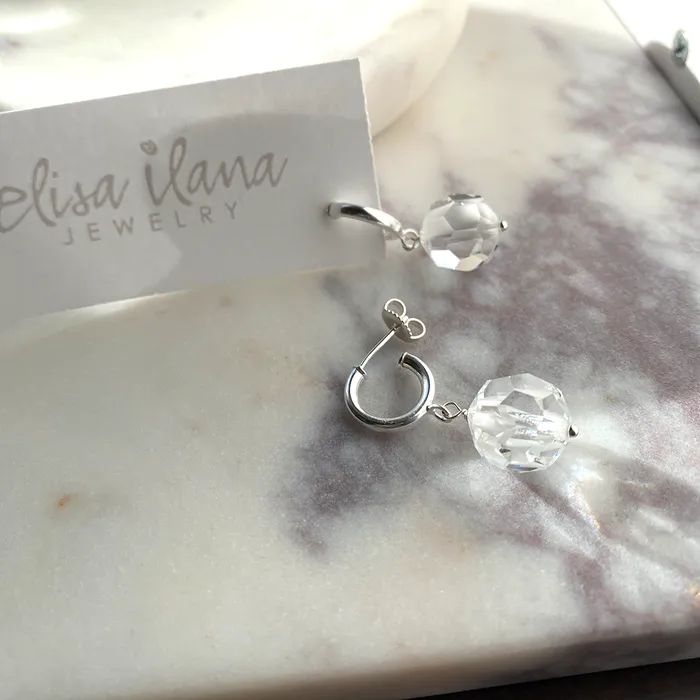 Earrings Elisa Ilana Swarovski Crystal Earrings on SS Hoops Earrings Elisa Ilana Swarovski Crystal Earrings on SS Hoops