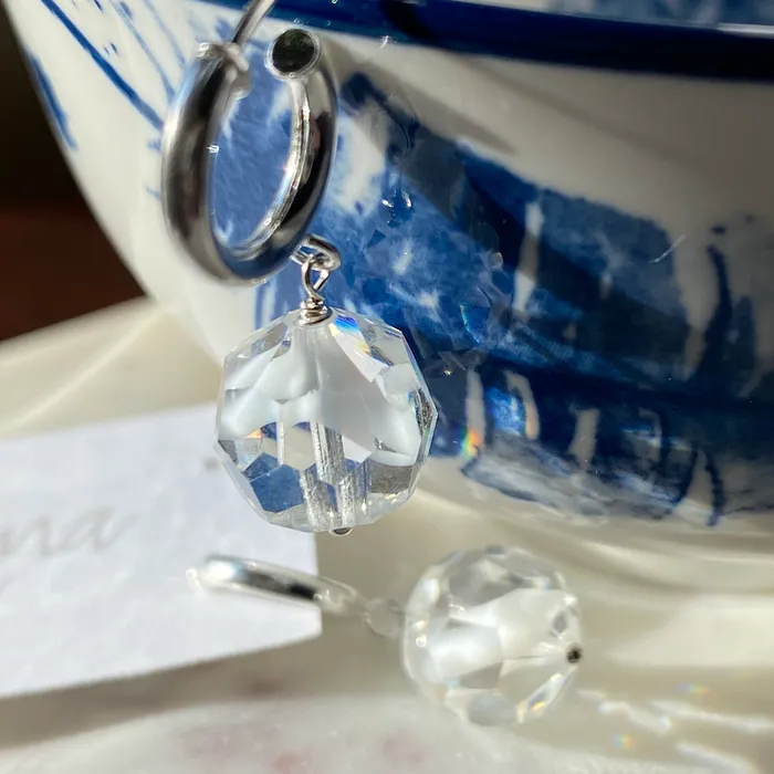 Earrings Elisa Ilana Swarovski Crystal Earrings on SS Hoops Earrings Elisa Ilana Swarovski Crystal Earrings on SS Hoops