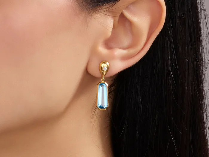 Earrings GG GOLD OOAK GURHAN Prism Gold Topaz Single Drop Earrings 16x8mm Drop on Post Top Earrings GG GOLD OOAK GURHAN Prism Gold Topaz Single Drop Earrings 16x8mm Drop on Post Top