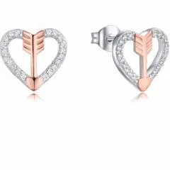 Earrings sparklingselections Womens Fine Jewelry Silver Earring Rose Plated Earrings sparklingselections Womens Fine Jewelry Silver Earring Rose Plated