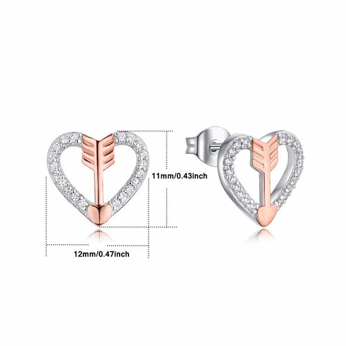 Earrings sparklingselections Womens Fine Jewelry Silver Earring Rose Plated Earrings sparklingselections Womens Fine Jewelry Silver Earring Rose Plated