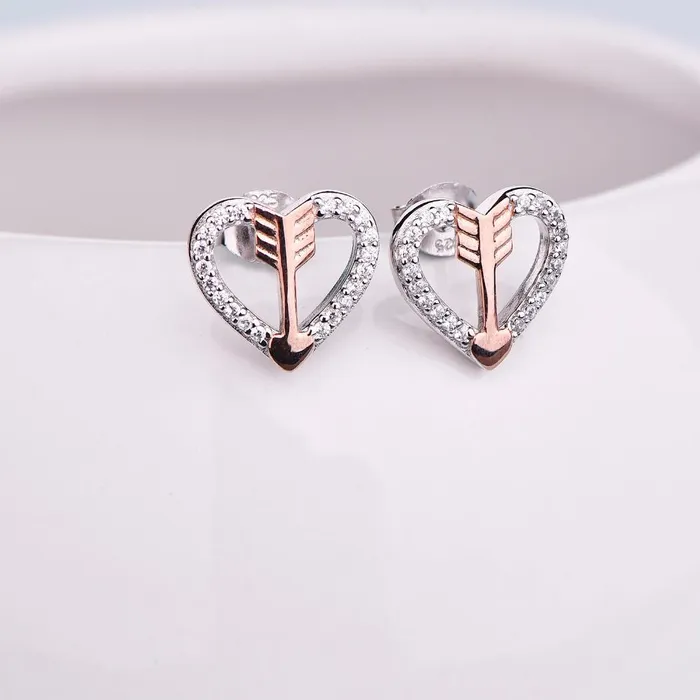 Earrings sparklingselections Womens Fine Jewelry Silver Earring Rose Plated Earrings sparklingselections Womens Fine Jewelry Silver Earring Rose Plated