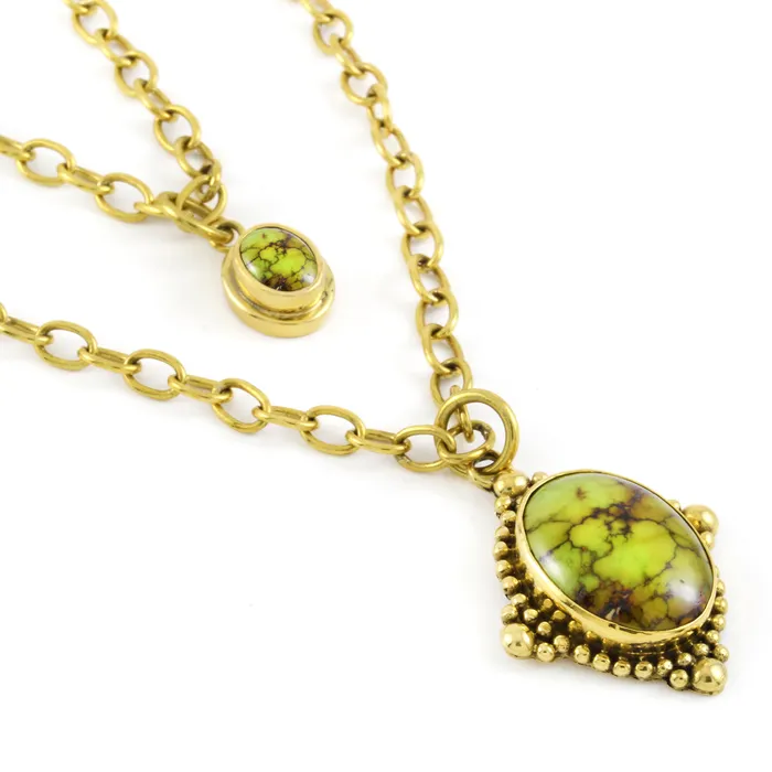 Elisa Ilana Necklaces Roulette 18 Turquoise Double Strand Necklace