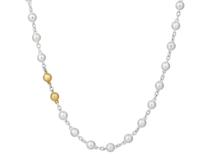 GG SILVER TRAD Necklaces GURHAN Spell Sterling Silver Link Short Necklace 6mm Balls GG SILVER TRAD Necklaces GURHAN Spell Sterling Silver Link Short Necklace 6mm Balls