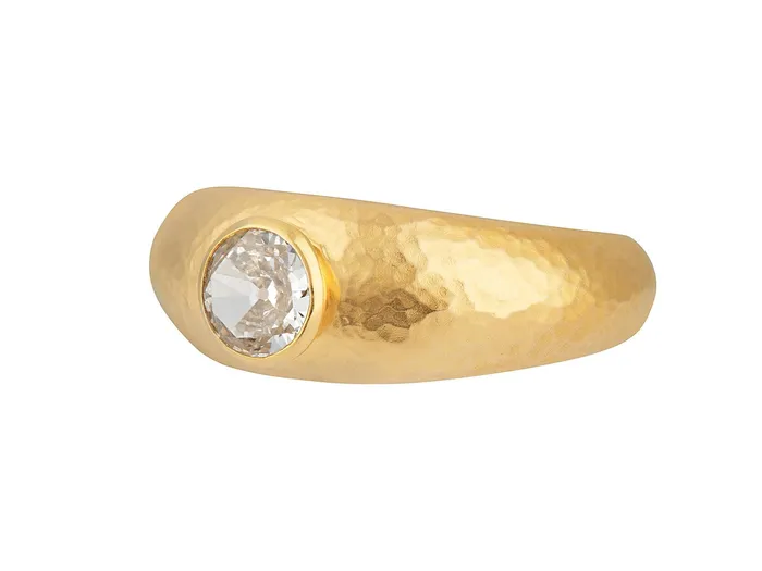 GURHAN Elements Gold Diamond Cocktail Ring 6mm Round Wide Graduated Band GG GOLD OOAK Rings