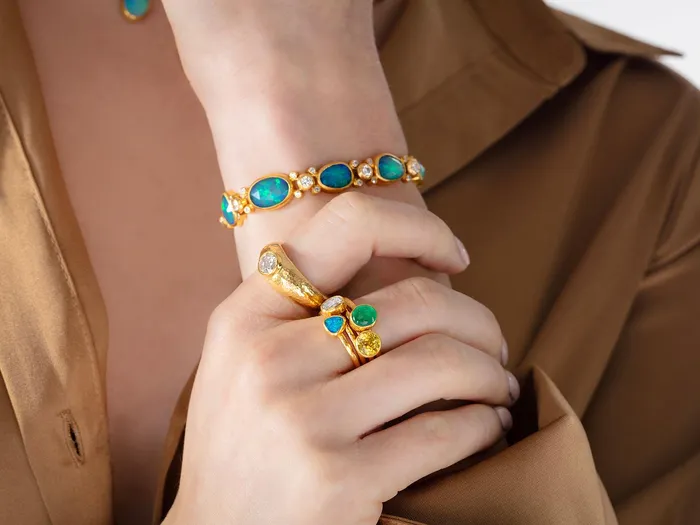 GURHAN Elements Gold Diamond Cocktail Ring 6mm Round Wide Graduated Band GG GOLD OOAK Rings GURHAN Elements Gold Diamond Cocktail Ring 6mm Round Wide Graduated Band GG GOLD OOAK Rings