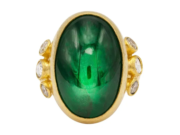 GURHAN Rune Gold Emerald Cocktail Ring 22x15mm Oval GG GOLD OOAK Rings