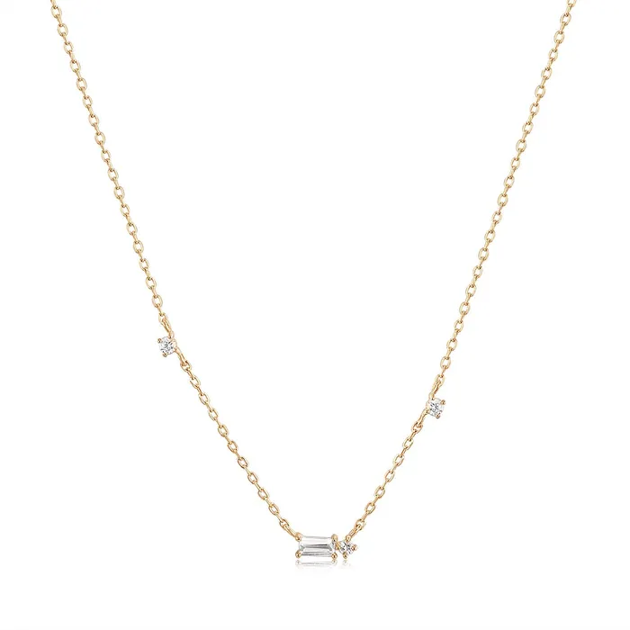Necklaces Aurelie Gi Danica Baguette White Sapphire Station Necklace