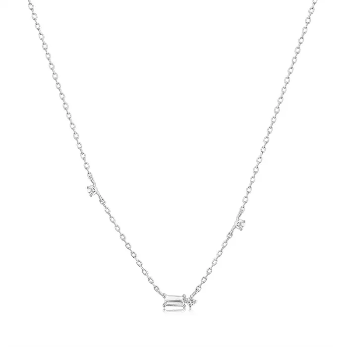 Necklaces Aurelie Gi Danica Baguette White Sapphire Station Necklace Necklaces Aurelie Gi Danica Baguette White Sapphire Station Necklace