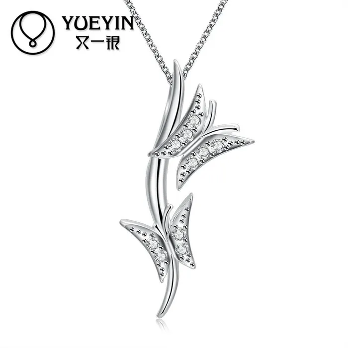 Necklaces Silver Plated Butterfly Shape Crystal Women Pendant Necklace sparklingselections Necklaces Silver Plated Butterfly Shape Crystal Women Pendant Necklace sparklingselections