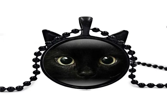 Necklaces sparklingselections Fashion Black Cat Face Pendant Necklace