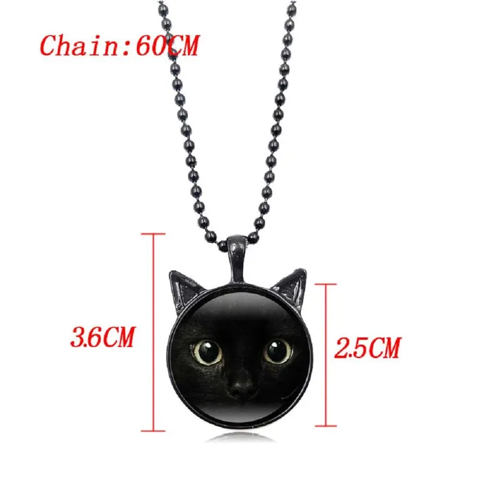 Necklaces sparklingselections Fashion Black Cat Face Pendant Necklace Necklaces sparklingselections Fashion Black Cat Face Pendant Necklace