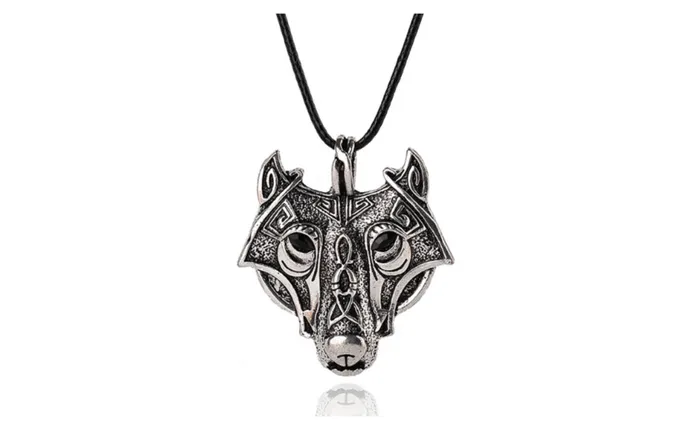 Necklaces Wolf Head Norse Vikings Pendant Necklace sparklingselections