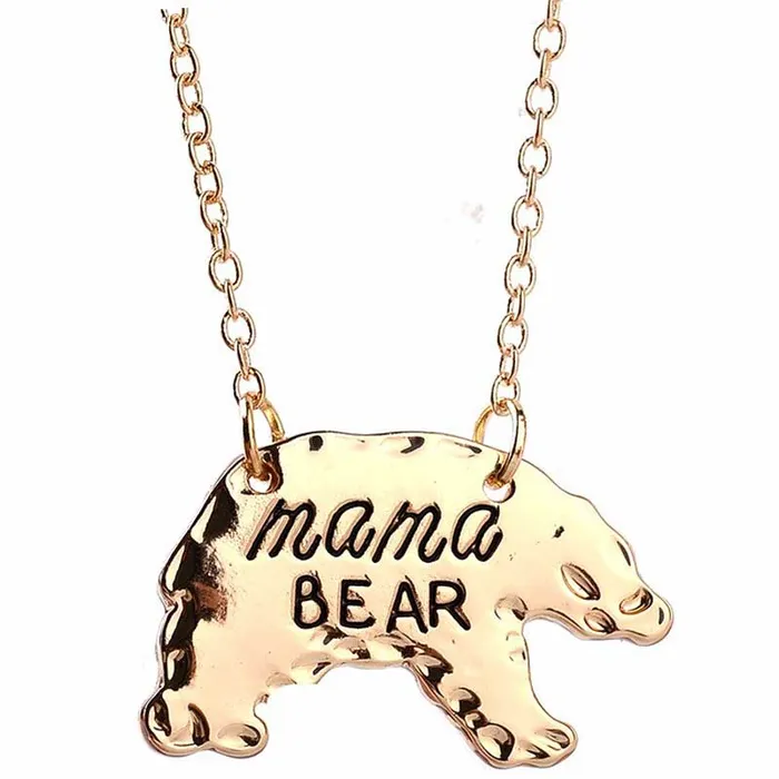 New Personalized BearShape Letter Mama Bear Pendant Necklace sparklingselections Necklaces New Personalized BearShape Letter Mama Bear Pendant Necklace sparklingselections Necklaces