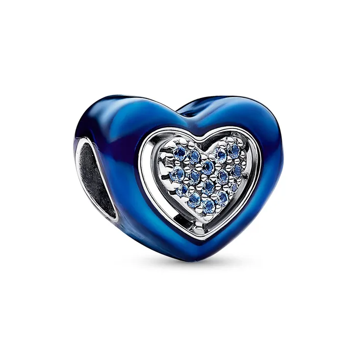 Pandora Charm Necklaces Blue Spinnable Heart Charm