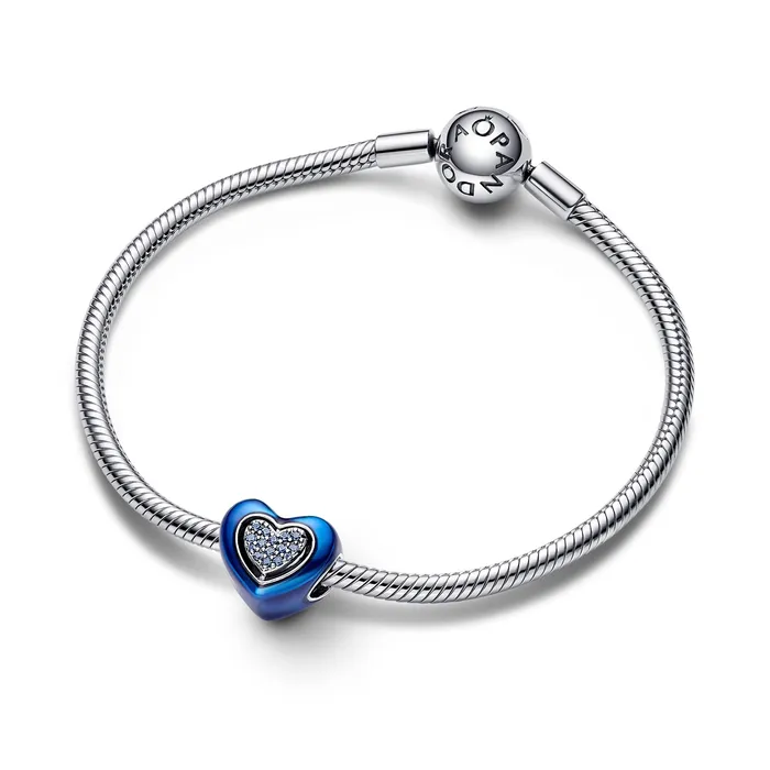 Pandora Charm Necklaces Blue Spinnable Heart Charm