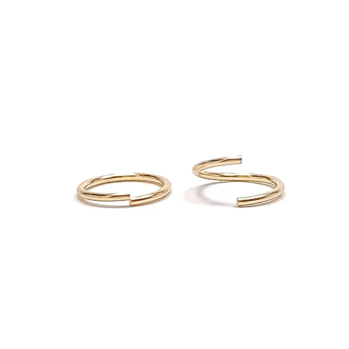 PreStyled Sets Tiny 14K Solid Gold Hoops Hoops By Hand PreStyled Sets Tiny 14K Solid Gold Hoops Hoops By Hand
