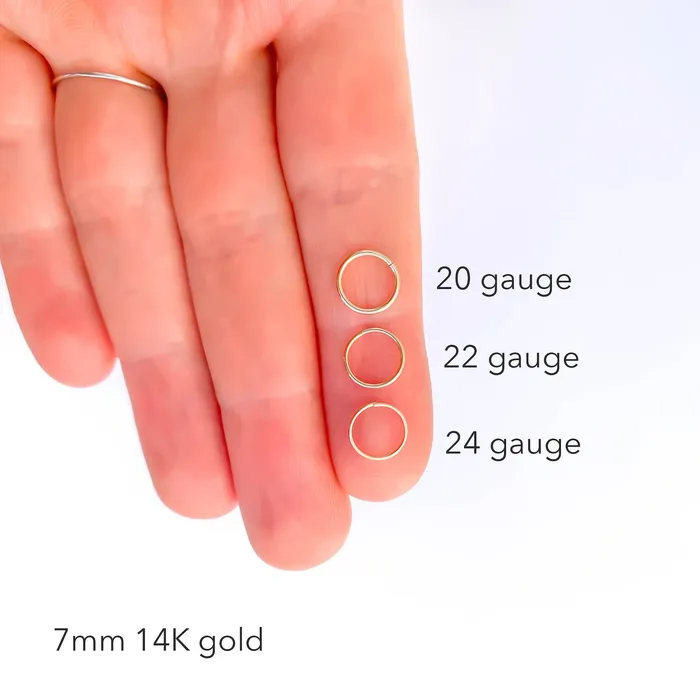 PreStyled Sets Tiny 14K Solid Gold Hoops Hoops By Hand PreStyled Sets Tiny 14K Solid Gold Hoops Hoops By Hand
