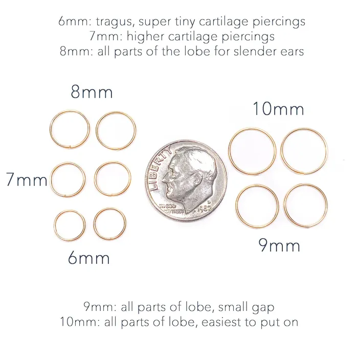 PreStyled Sets Tiny 14K Solid Gold Hoops Hoops By Hand PreStyled Sets Tiny 14K Solid Gold Hoops Hoops By Hand