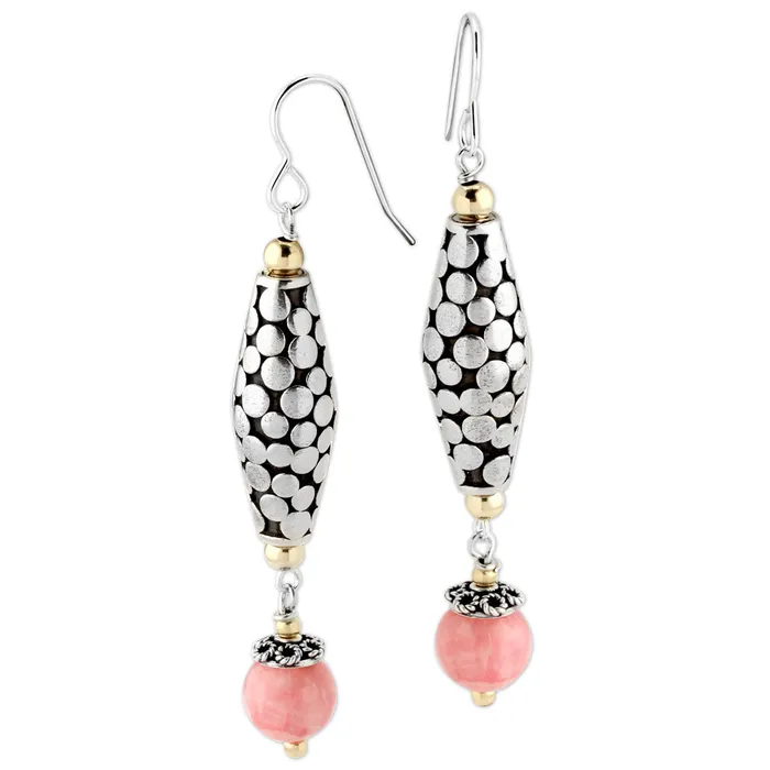 Rhodochrosite and Silver Earrings343094 Elisa Ilana Earrings