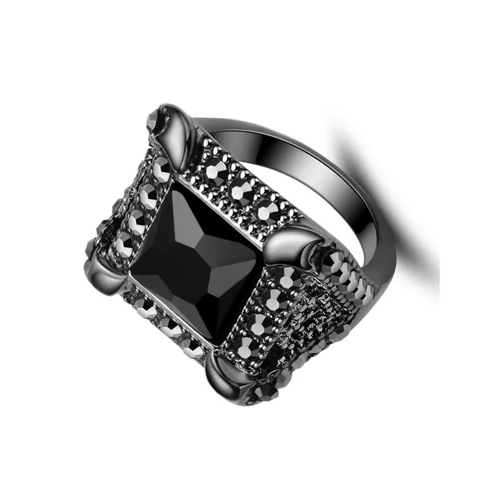 Rings Sparkling Selections New Fashion Vintage Black Onyx Zircon Geometric Design Ring Rings Sparkling Selections New Fashion Vintage Black Onyx Zircon Geometric Design Ring